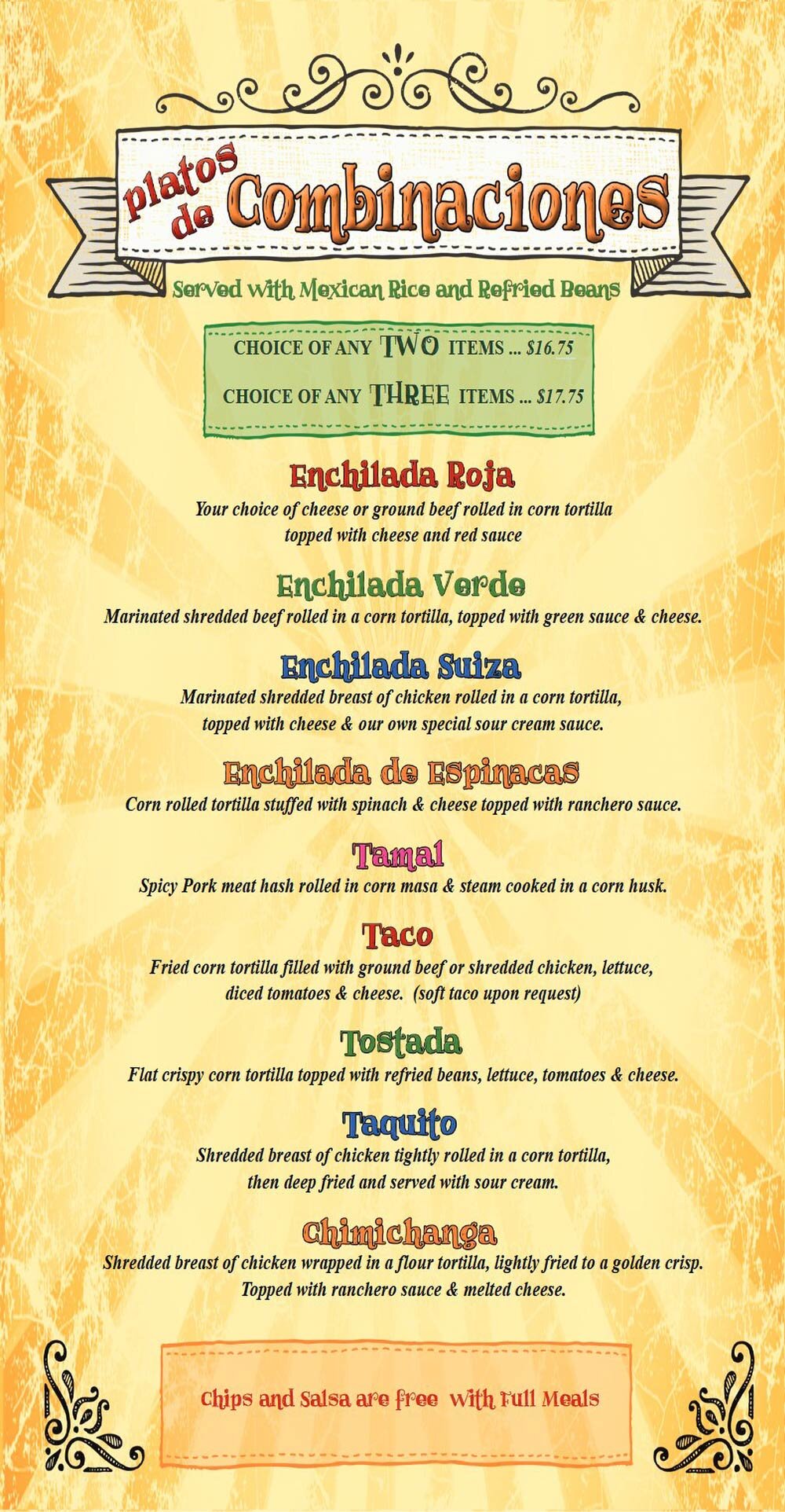 Mi Pueblo Combination Menu